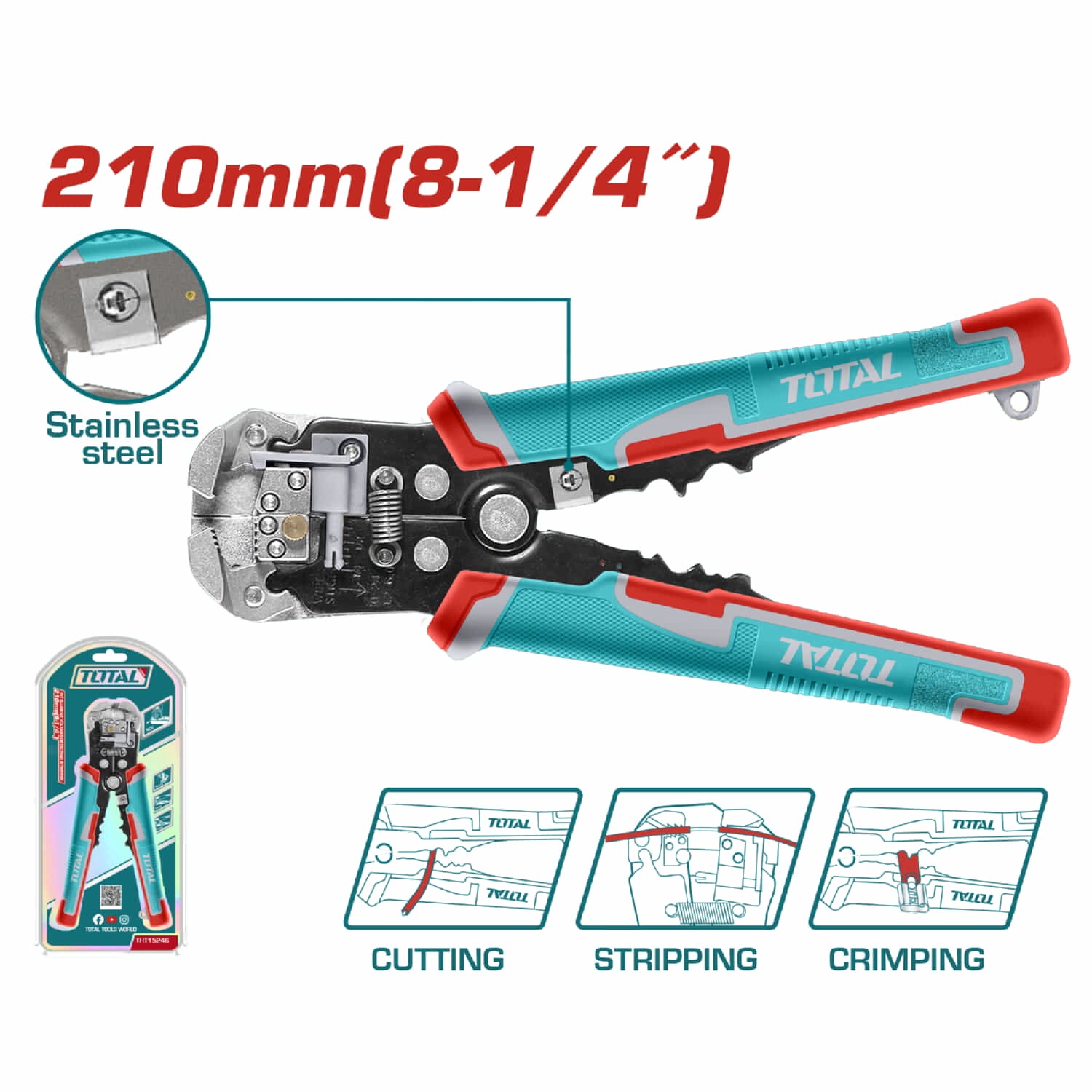 Pinza pelacables eléctricos 3 en 1 multifunción.