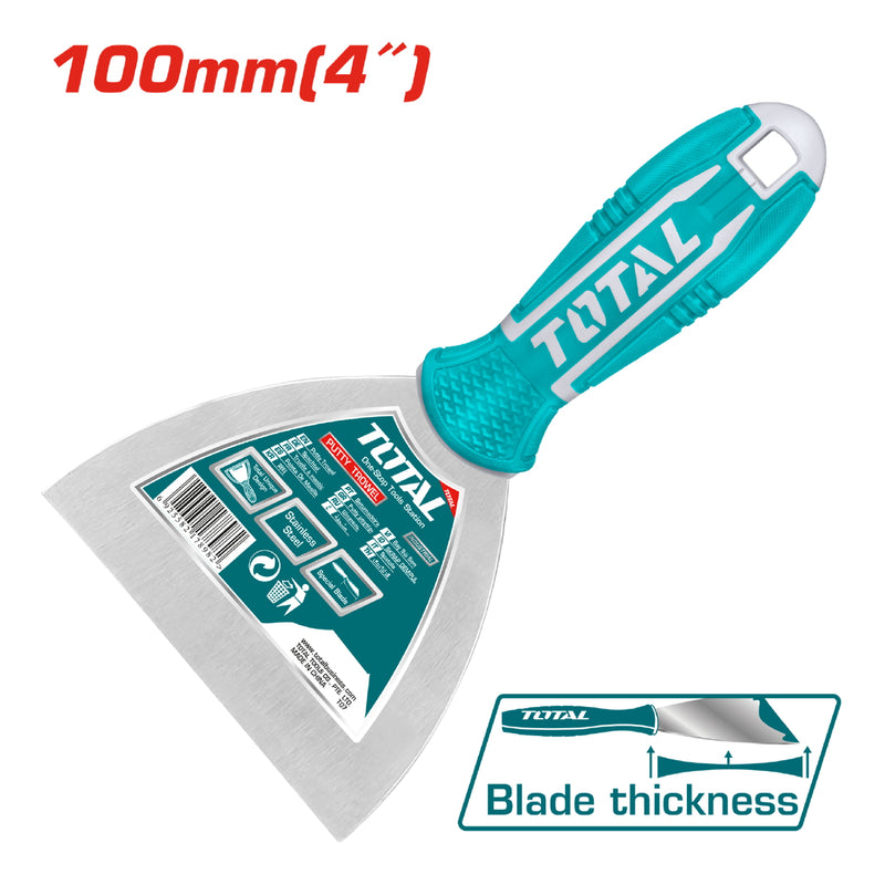 Espatula de 100 mm. Acero inoxidable. Mango comodo.