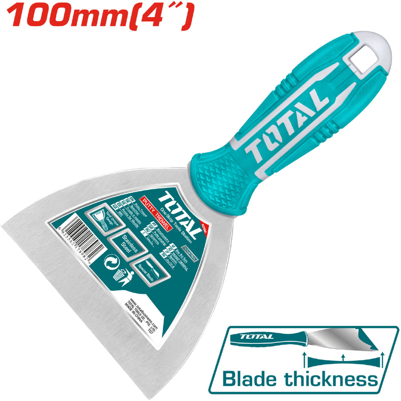 Espatula de 100 mm. Acero inoxidable. Mango comodo.