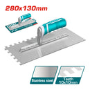 Llana de yeso con dientes (mango de plástico) 280x130mm. Dientes 10x10 mm Tirador TPR y ABS