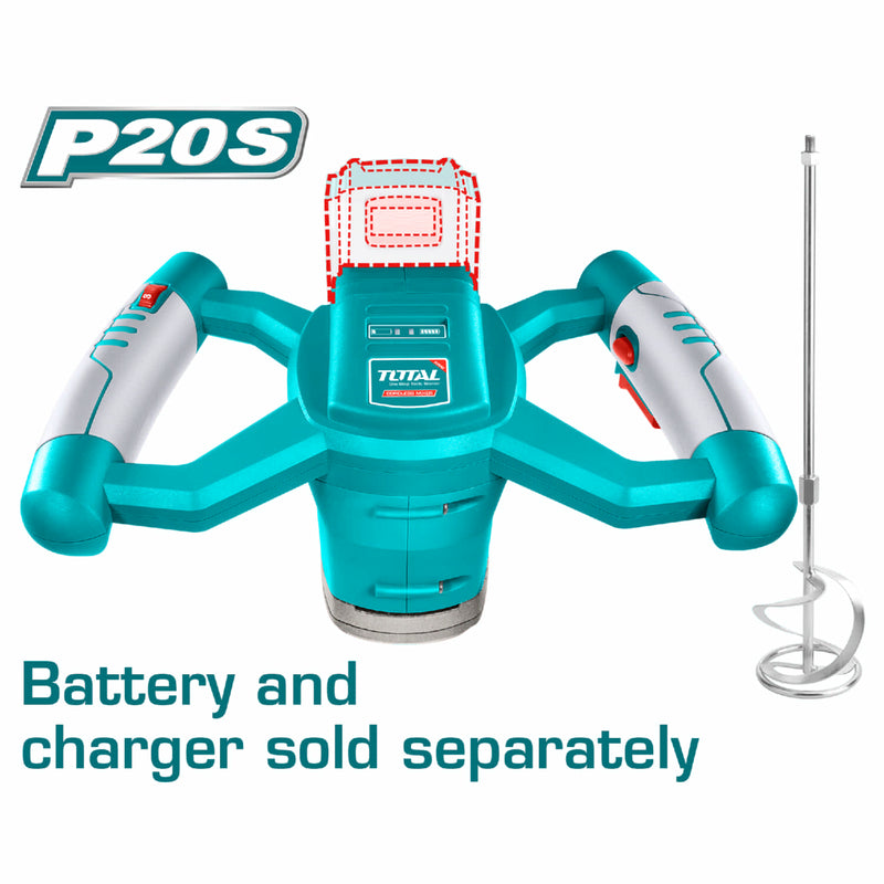 Mezclador para Mortero Litio-Ion de batería de 20 V. No incluye batería ni cargador.