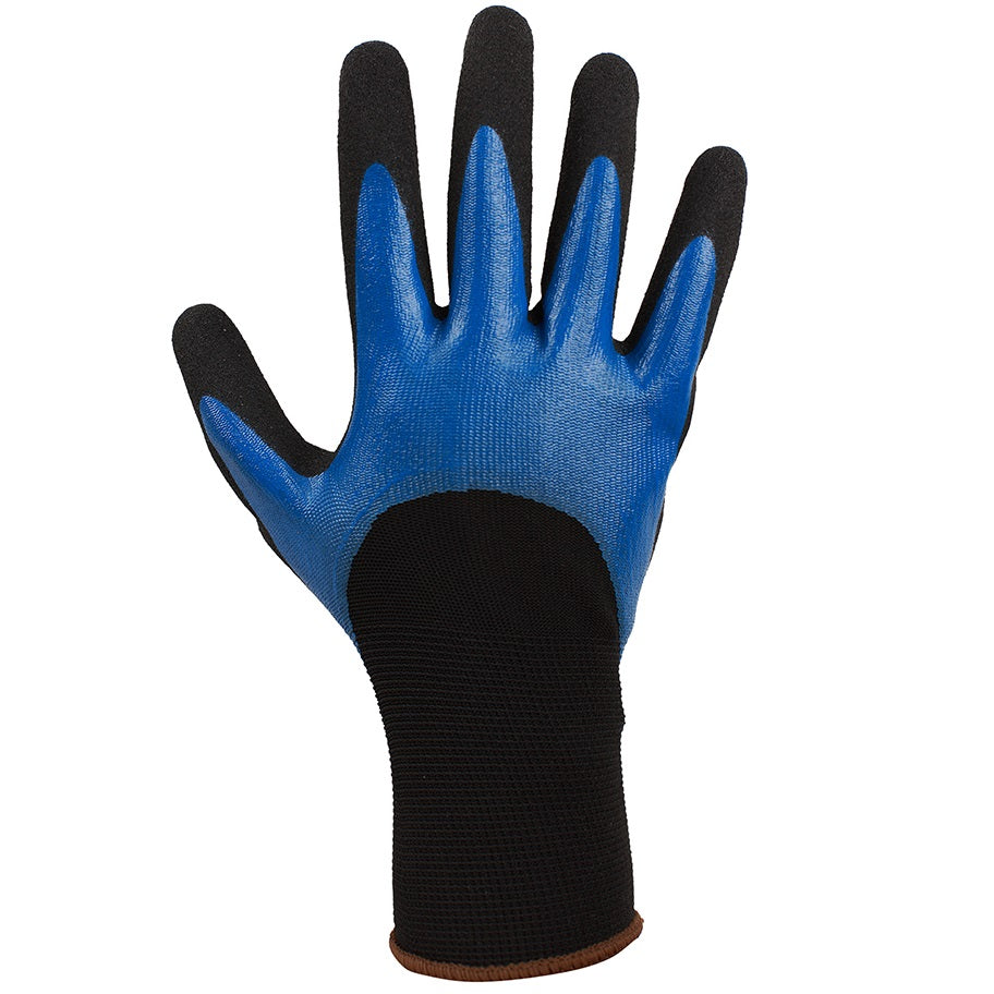 Guantes de Nitrilo Aries para trabajo pesado resistentes a quimicos y a objetos punzantes talla 10