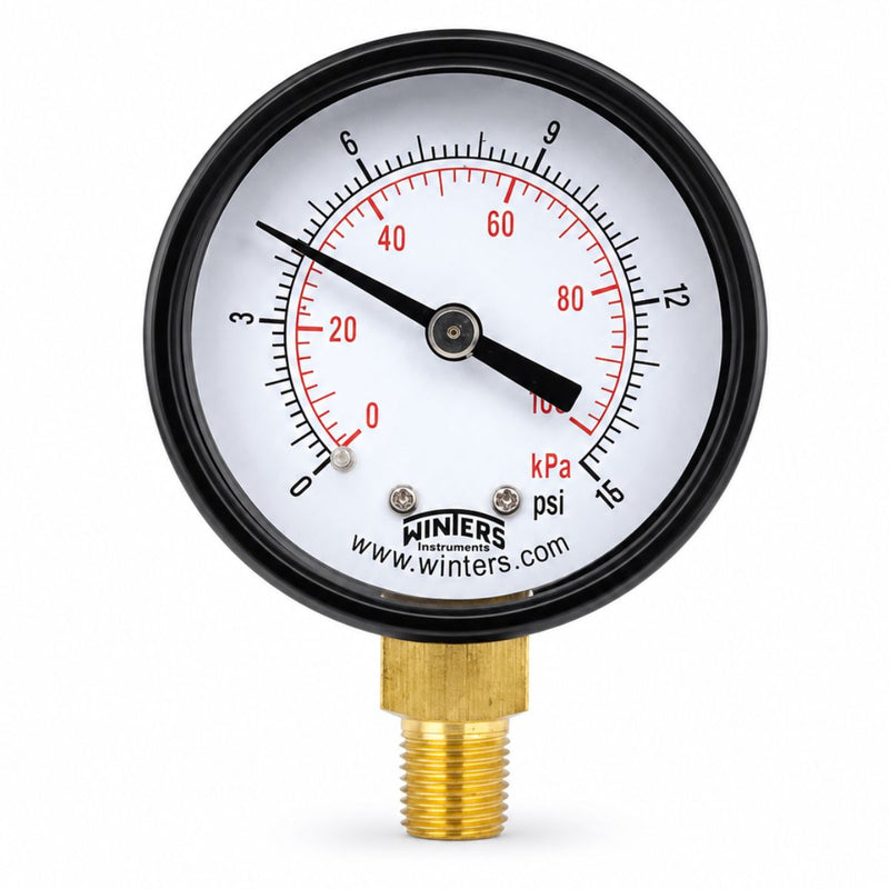 Manometro medidor de presion de doble escala de 0 a 15 psi/kpa