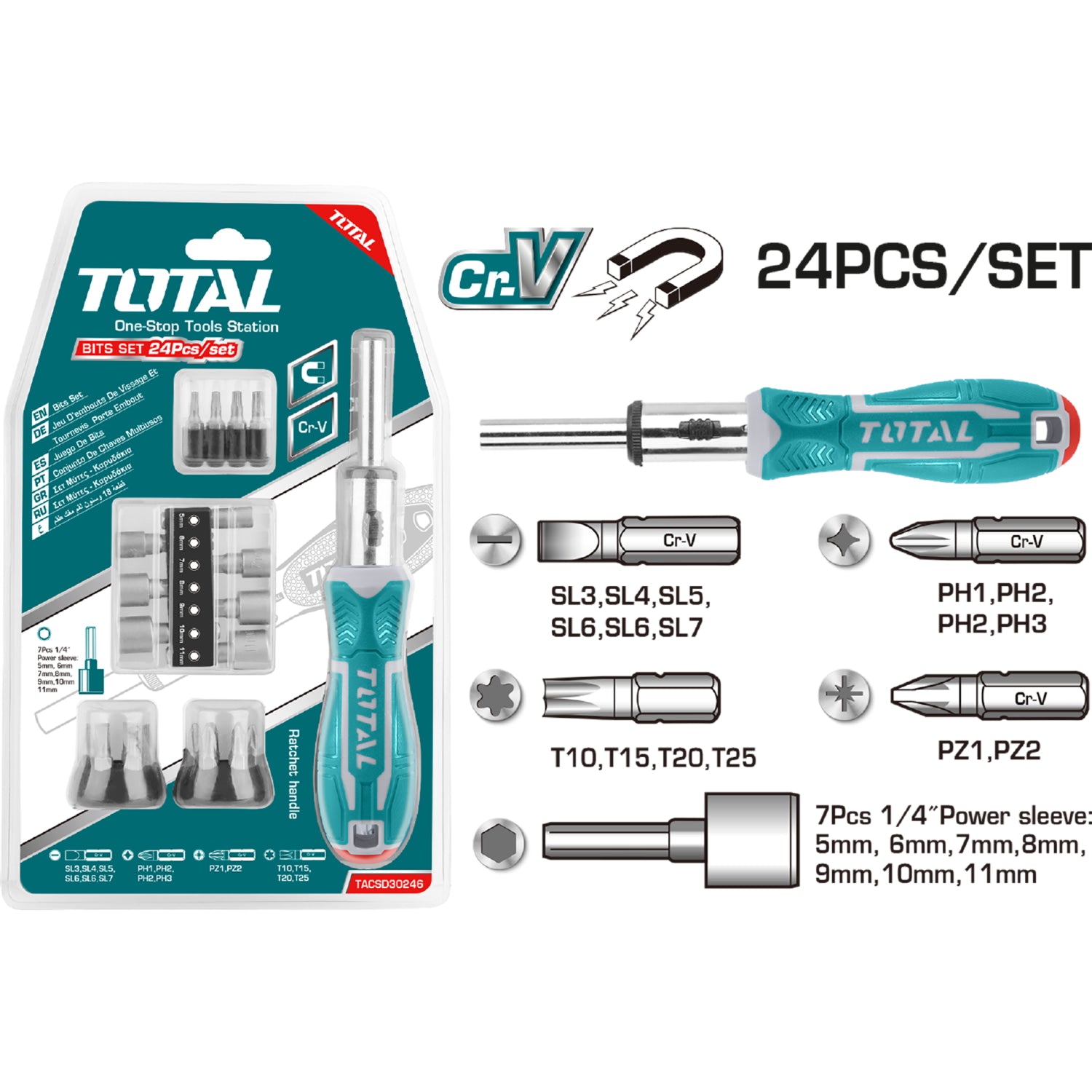 Destornillador Ratchet 24 pcs