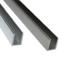 U-Channel  Vidrio de 10 mm de Aluminio. Alto 19 mm. Largo de 3 m. Acabado Brillante