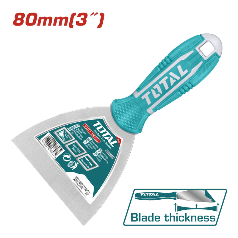 Espatula de 80 mm. Acero inoxidable. Mango comodo.