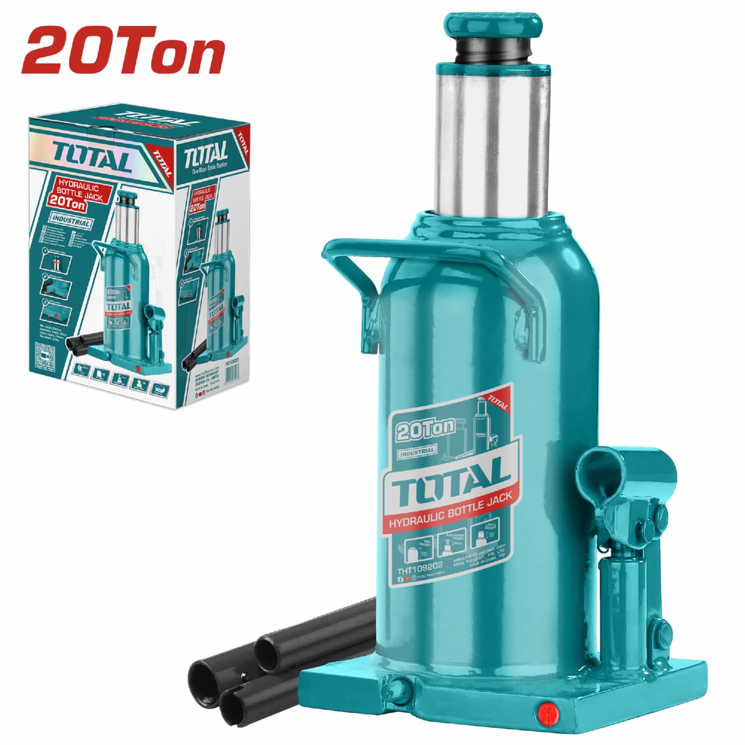 Gato hidráulico de botella 20Ton. Con válvula de seguridad.