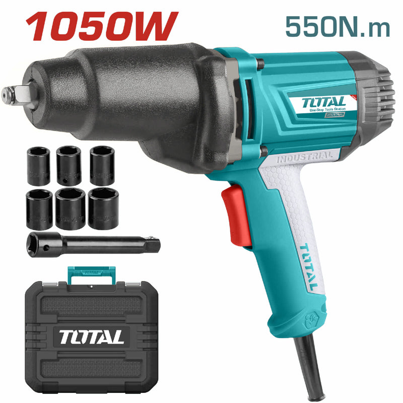 Llave de impacto 550 NM electrica 110V 60htz 1050W. Caja de engranajes en aluminio.