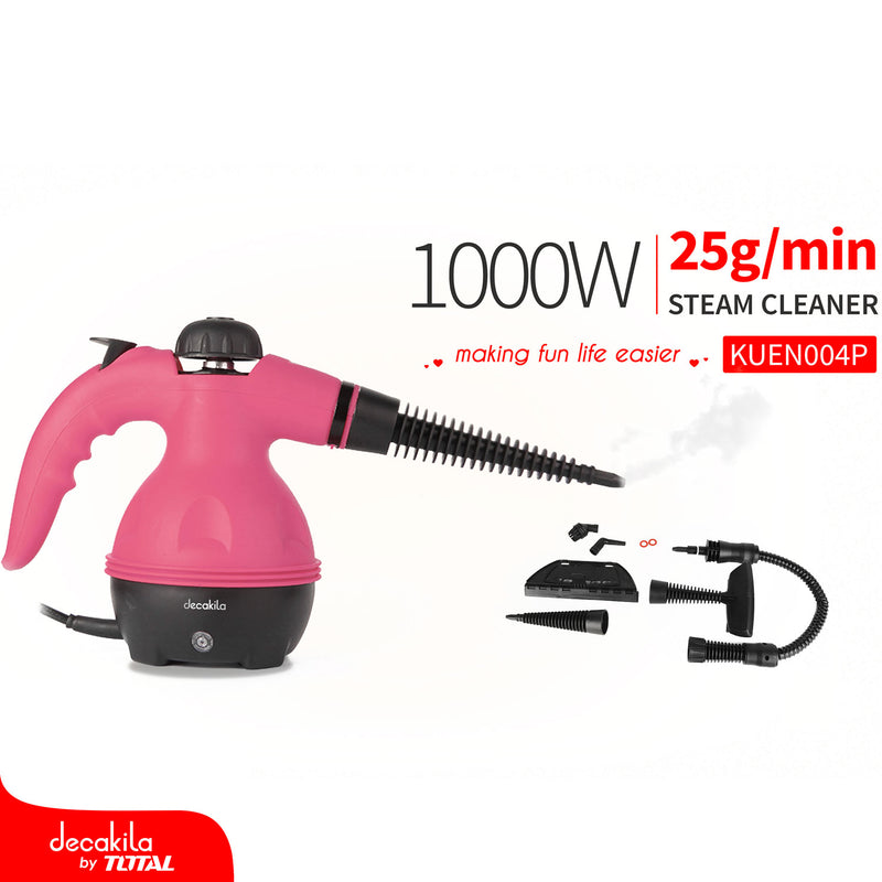 Limpiador a vapor 1000W, 120V~ 50/60Hz, color rosado
