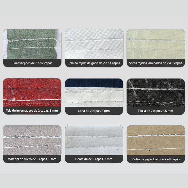 Máquina Cerradora de Sacos Portátil Industrial 2600RPM. Costura Rápida para Agro y Empaque. Con Cortador Automático de Hilo 2x3. Selladora de bolsas 110V.