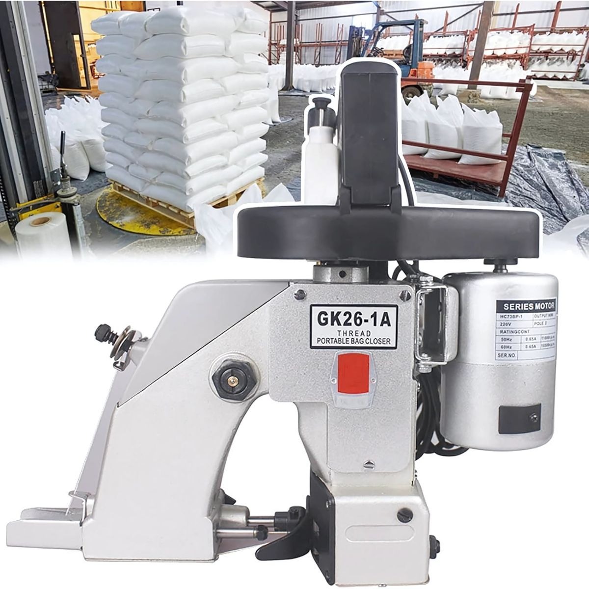 Máquina Industrial De Coser Y Sellar Sacos Portátil De Alta Velocidad. Cosedora De Costales. Selladora de Bolsas. 110 V.