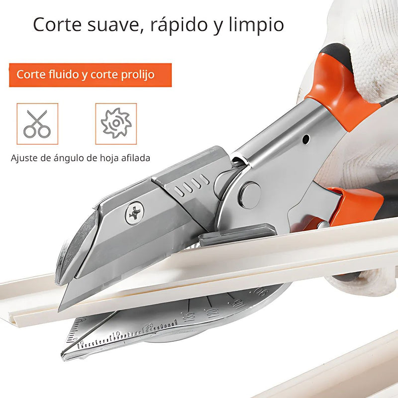 Tijeras Angulares Profesionales. Corte Preciso en 45°, 60°, 75°, 90°, 105°, 120° y 135°. Ideal para Molduras y Canaletas. Corte angular.