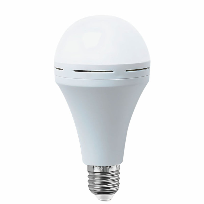 Bombillo Foco LED de Emergencia 15W con Batería Recargable. Luz Blanca 6500K. Base E27 y Ángulo 230°.