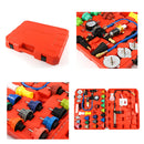 Probador de Presión para Radiador. Kit Set de 34 piezas. Con Adaptadores Universales y Manómetro. Prueba de Fugas en Radiador.