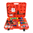 Probador de Presión para Radiador. Kit Set de 34 piezas. Con Adaptadores Universales y Manómetro. Prueba de Fugas en Radiador.