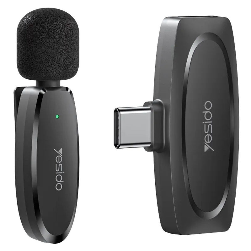 Micrófono Inalámbrico Lavalier USB Tipo C. Ideal para Grabaciones, Streaming y Entrevistas. Alcance 20M y Cancelación de Ruido.