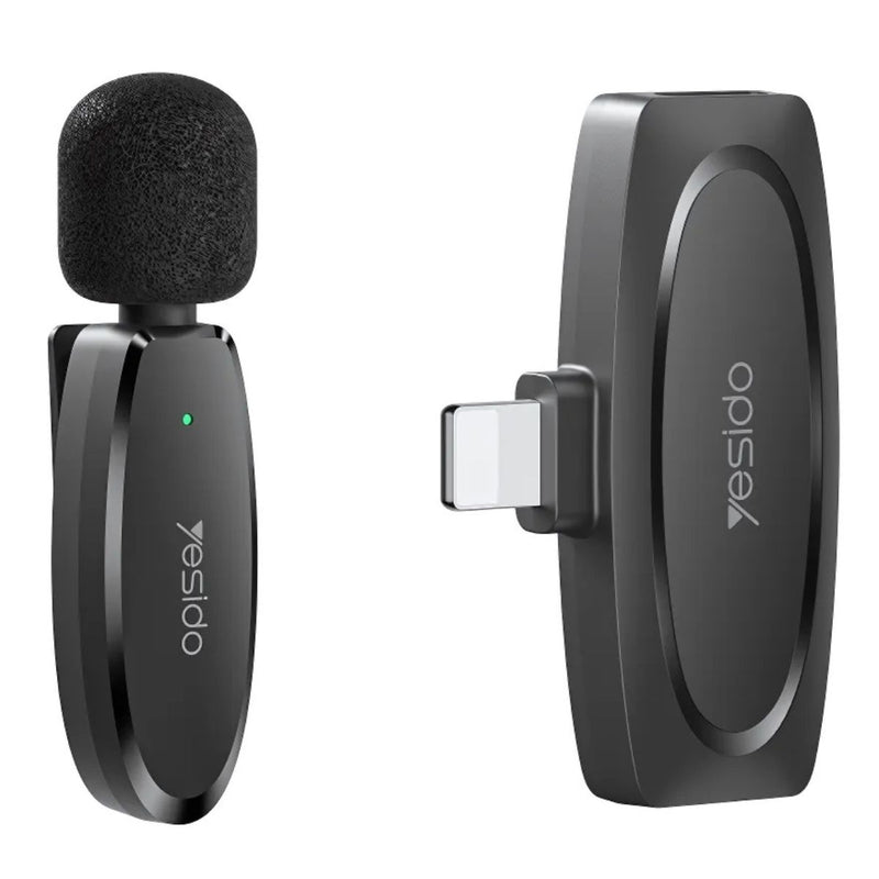 Micrófono Inalámbrico Lavalier Lightning Para iPhone. Ideal para Grabaciones, Streaming y Entrevistas. Alcance 20M y Cancelación de Ruido.