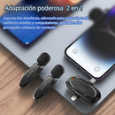 Micrófono Inalámbrico Lavalier Doble Conexión USB-C y Lightning. 50M de Alcance. Grabación Profesional para Video y Streaming.