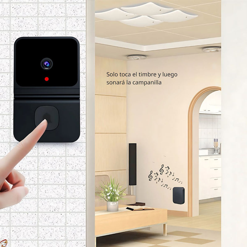 Timbre Inteligente con Cámara WiFi y Audio Bidireccional. Intercomunicador Para El Hogar con visión nocturna y sensor de movimiento.