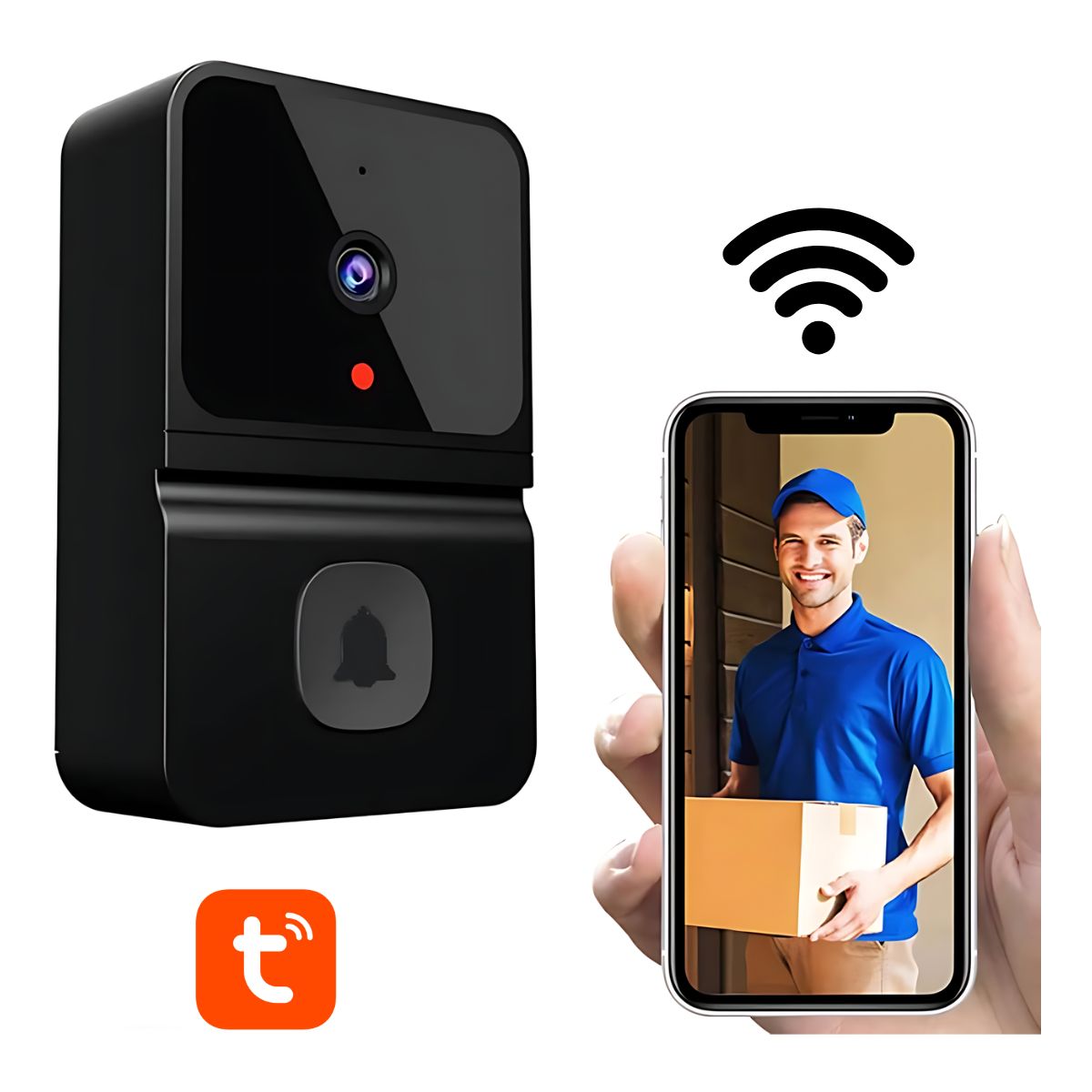 Timbre Inteligente con Cámara WiFi y Audio Bidireccional. Intercomunicador Para El Hogar con visión nocturna y sensor de movimiento.