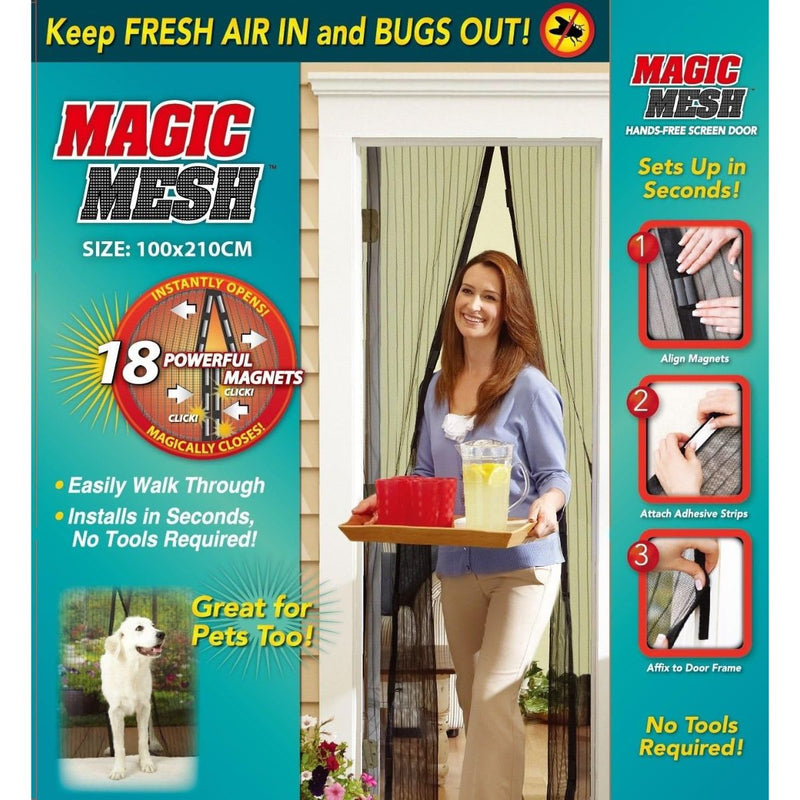 Cortina Mosquitera Magnética Multiuso Para Puertas. Fácil De Instalar. Tamaño 100X210cm. Malla Antimosquito.