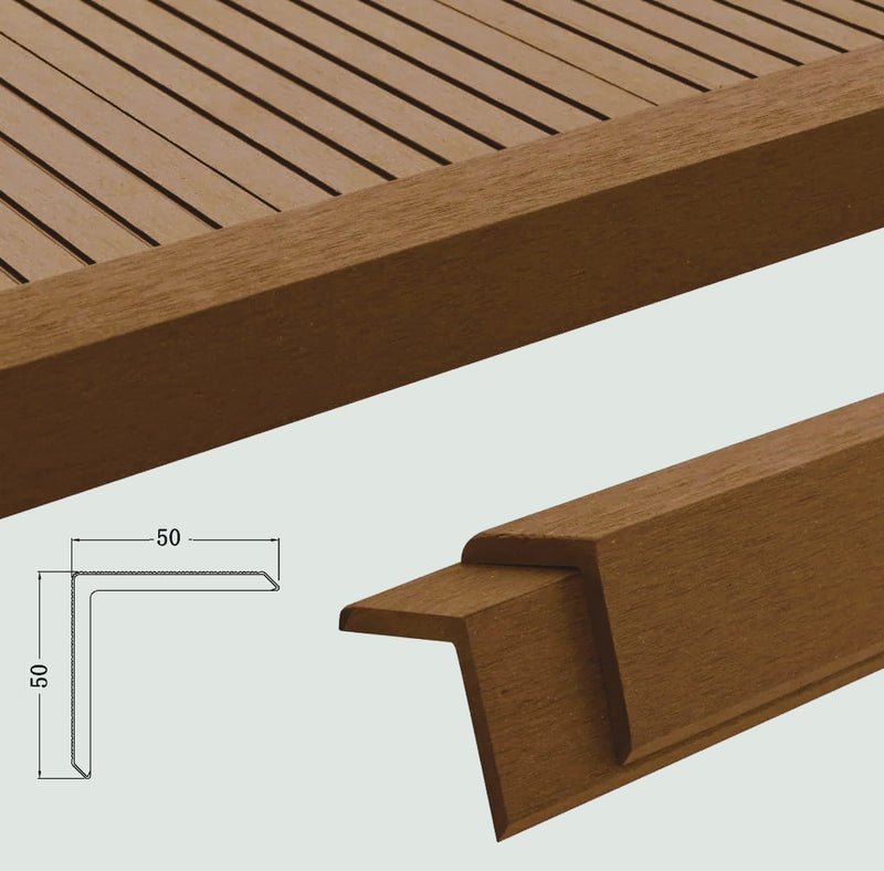 Angulo Remate Deck Caoba WPC Exteriores 50x50x2900mm