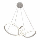 Lámpara LED Colgante Anillo Irregular Blanca 75W, 5850 Lumens, Luz Neutra 4000K 600x250x900mm Diseño Elegante y Funcional para Comedor, Sala o Entrada. Lámpara Colgante Infinito.