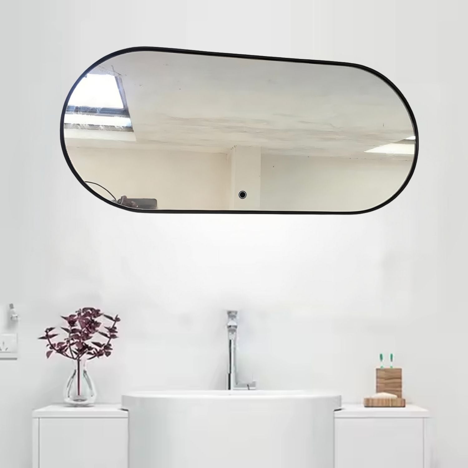 Espejo LED Táctil de Pared 60x120cm con 3 Tonos de Luz y Enchufe USA 110V Espejo Vertical