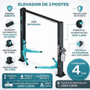 Elevador de autos 4 Ton de dos postes con piso transparente tipo arco 220V monofásica 50/60hz 2.2kw