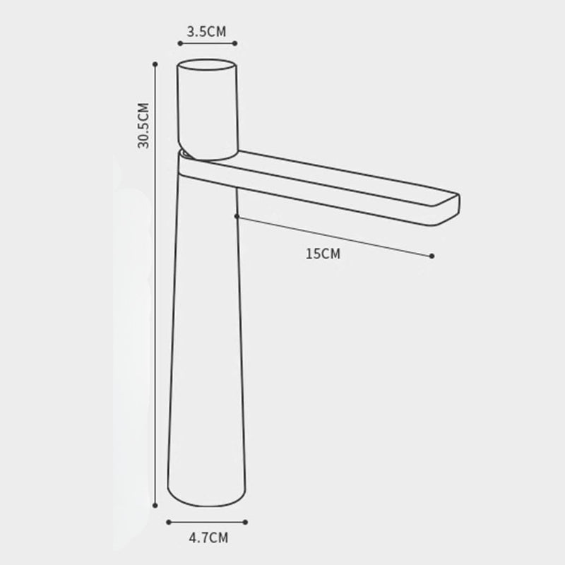 Llave De Lavamanos Individual. Grifo De Lavabo Color Negro. Pluma. Modelo alto.