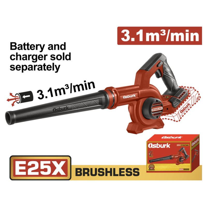 Soplador blower 25V Inalámbrico 3.1 m³/min 18000rpm No Incluye batería ni cargador.
