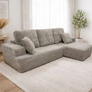 Sofá Seccional en L empacado al vacio Memory Foam de alta densidad 175X92X82cm+170X93X82cm Color Light gray