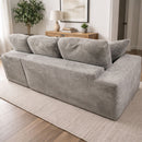 Sofá Seccional en L empacado al vacio Memory Foam de alta densidad 175X92X82cm+170X93X82cm Color Light gray