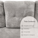 Sofá Seccional en L empacado al vacio Memory Foam de alta densidad 175X92X82cm+170X93X82cm Color Light gray