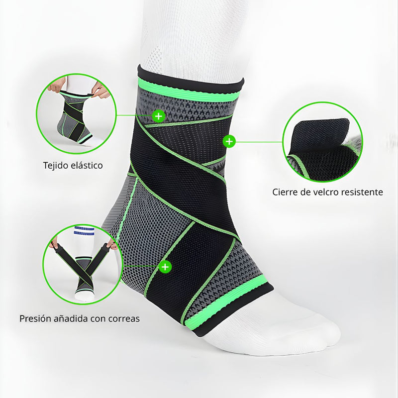 Tobillera de Compresión con Correas Ajustables (Talla M). Soporte para Tobillo. Ideal Deportes y Esguinces. Unidad.