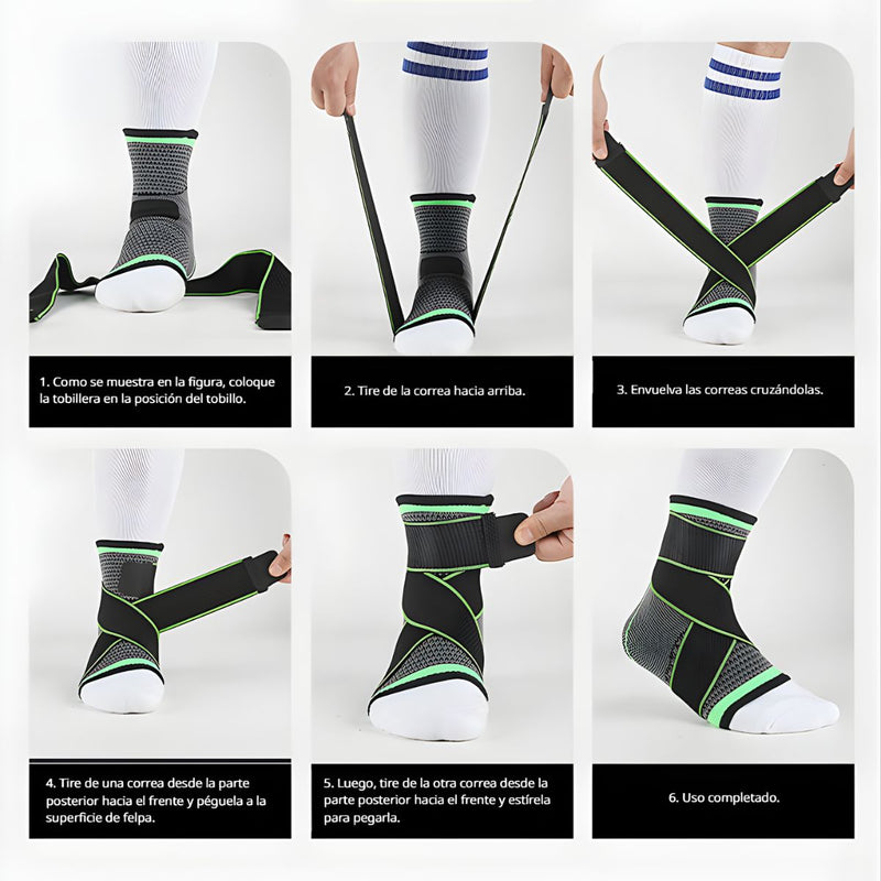 Tobillera de Compresión con Correas Ajustables (Talla M). Soporte para Tobillo. Ideal Deportes y Esguinces. Unidad.