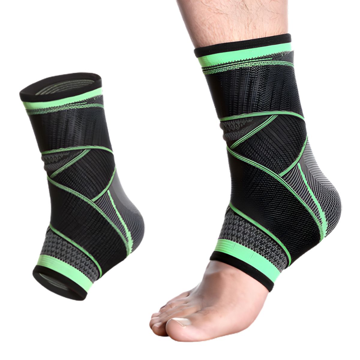 Tobillera de Compresión con Correas Ajustables (Talla M). Soporte para Tobillo. Ideal Deportes y Esguinces. Unidad.