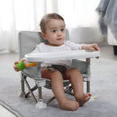 Silla Portátil para Bebé con Bandeja Desmontable. Booster Plegable con Arnés de Seguridad y Correas para Silla de alimentación.