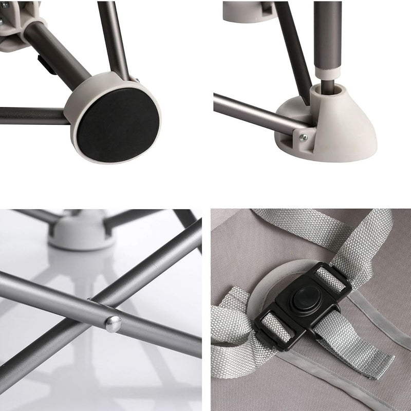 Silla Portátil para Bebé con Bandeja Desmontable. Booster Plegable con Arnés de Seguridad y Correas para Silla de alimentación.