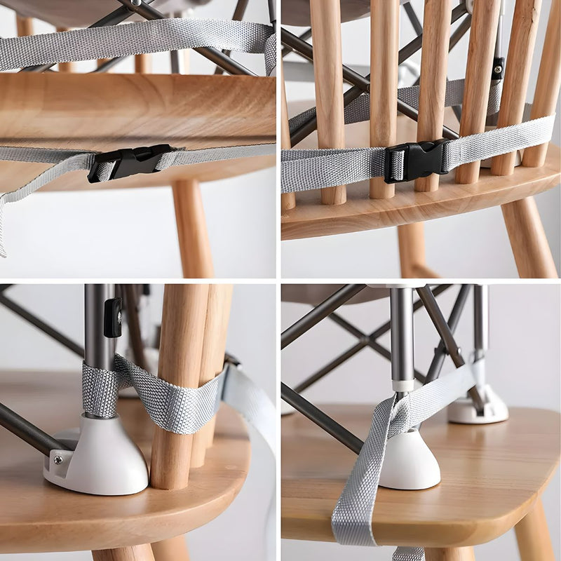 Silla Portátil para Bebé con Bandeja Desmontable. Booster Plegable con Arnés de Seguridad y Correas para Silla de alimentación.