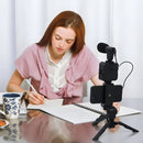 Trípode con Luz LED y Micrófono. Kit de Video Profesional con Bluetooth. Soporte Automático para Streaming y vlogs.