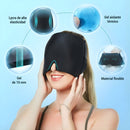 Máscara de Gel Frío 360° para Migraña y Dolor de Cabeza. Compresa Fría para Ojos Hinchados, Sinusitis y Relajación Profunda.