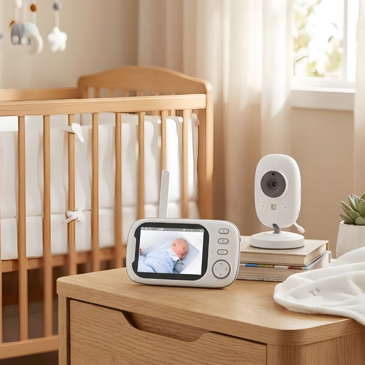 Monitor de Video para Bebé 3.5'' con Visión Nocturna. Baby Cam con Audio Bidireccional y Modo VOX. 110v