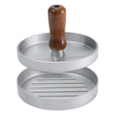 Prensa para Hamburguesas 5" (11.8 cm) con Mango de Madera. para Parrilla y Cocina. Moldeador formador de carne 195G