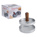 Prensa para Hamburguesas 5" (11.8 cm) con Mango de Madera. para Parrilla y Cocina. Moldeador formador de carne 195G