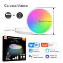 Lampara LED de techo inteligente 24w RGB + Blanco Cálido y Frío. 30cm Luz regulable con WiFi. Iluminación multicolor. Carcasa Blanca.