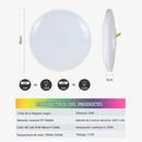 Lampara LED de techo inteligente 24w RGB + Blanco Cálido y Frío. 30 cm Luz regulable con WiFi. Iluminación multicolor. Carcasa Negra.