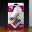 Foco Bombillo LED RGB Multicolor 12W. Luz LED Decorativa E27 con Control Remoto.