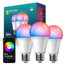 Bombillos LED Inteligentes RGB. Luz Multicolor + Blanco Cálido y Frío. Focos Smart con WiFi y Bluetooth. (Pack de 3 unidades)