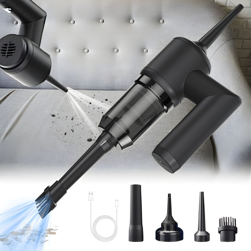 Aspiradora sopladora Portátil 5 en 1. Limpiador Multifuncional con Succión y Soplado. Incluye Accesorios Intercambiables.